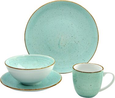Серія Vintage Nature, Набір посуду Молоде покоління Комбінований сервіз, Порцеляна, 39 x 23,5 x 31,5 см, Одиниці (Aqua, 4 предмети, одинарний), 17690