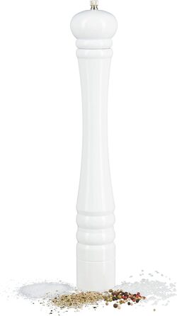 Дерев'яний млин для перцю і солі 40 см, білий Relaxdays