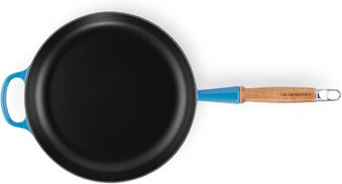 Сковорода чавунна 28 см з дерев'яною ручкою, синій Signature Le Creuset