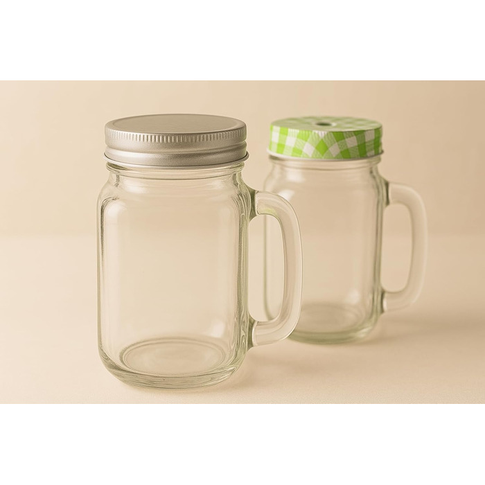 Набор из 6 стаканов для питья с крышкой 450 мл зеленый gouveo