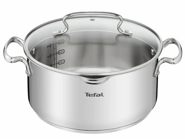 Tefal Кастрюля DUETTO+, 5л, с крышкой, нержавеющая сталь, стекло