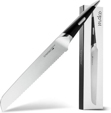 Кухонный нож Острый нож для мяса Профессионально выкованный из импортной высокоуглеродистой нержавеющей стали с красивым магнитным держателем для ножей - Метеорит (8-дюймовый хлебный нож), 7 Santoku Knife