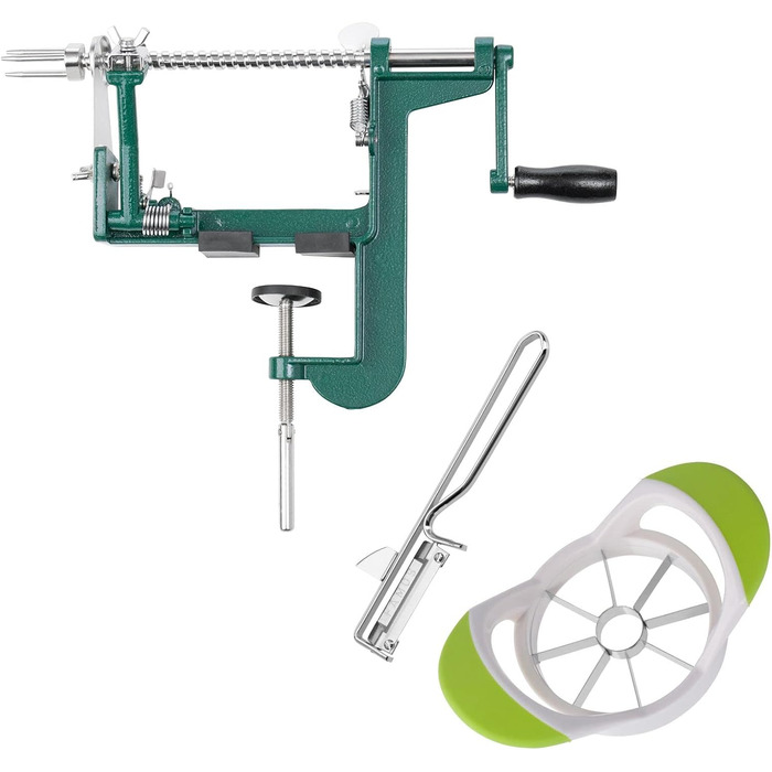 Яблучна очищувач/різак/серцевина Westmark, з присоскою, 30,5 x 10,5 x 13 см, нержавіюча сталь/алюміній, apple dream, зелений/сріблястий, 11442260 (набір із 3 шт. )