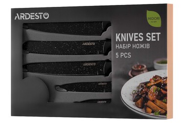 ARDESTO Набір ножів Midori 5 пр., нержавіюча сталь, пластик
