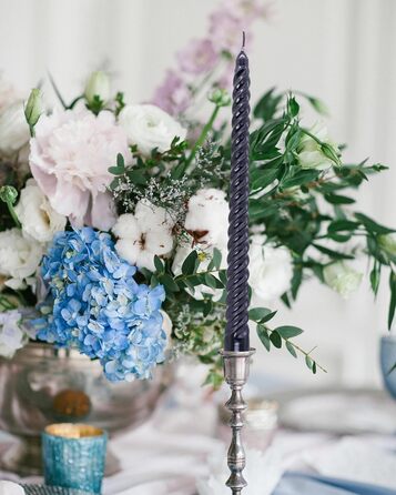 Набір з 4 конічних спіральних свічок 2 х 25,5 см, чорний Alederways