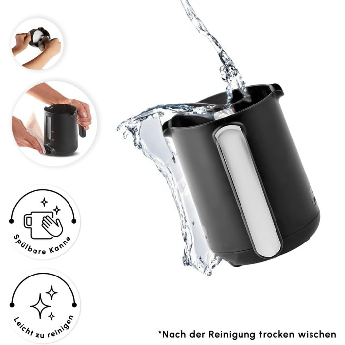 Кавоварка на 5 чашок, 535 Вт, чорно-біла Hatır Köz Karaca