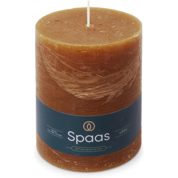 Свічка Spaas Rustic Pillar, 100/130 мм, 95 год, чорна (коньячна)