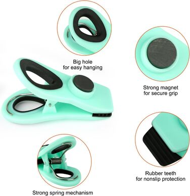 Набір прищіпок-затискачів із магнітом, блакитне омбре 12 шт TACGEA
