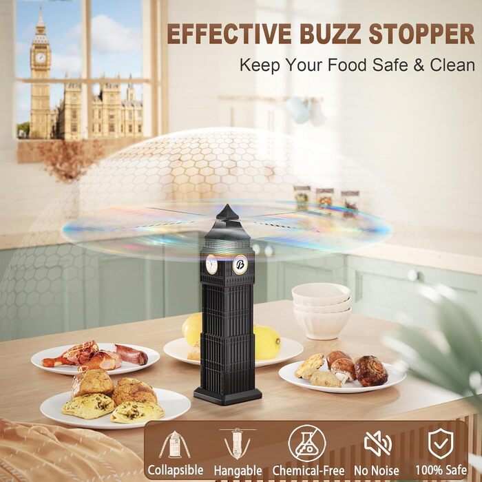 Вентилятор отпугиватель насекомых 4 шт черный bermoso