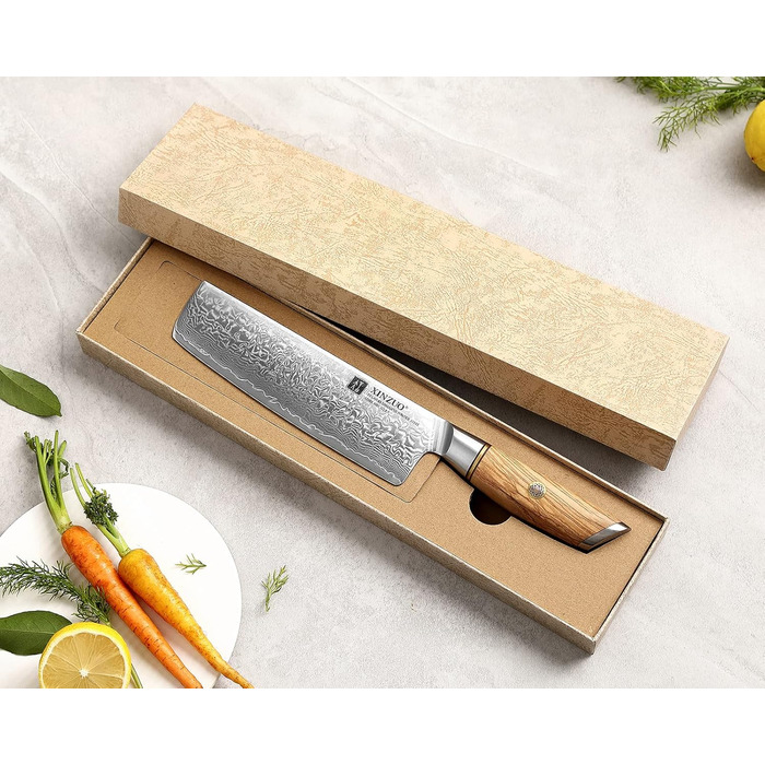 Кухарський ніж накірі 18,2 см, дамаська сталь XINZUO