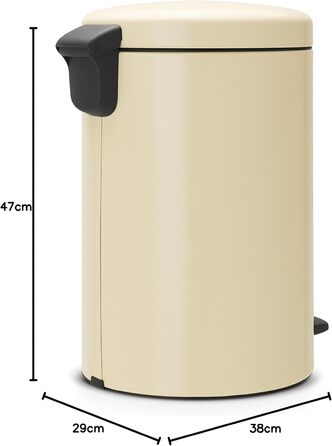 Сміттєвий бак з педаллю 20 л безшумний мигдальний NewIcon Brabantia