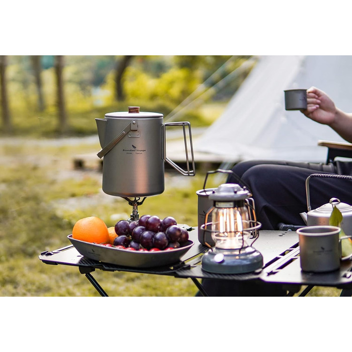 Титановий чайник для кемпінга 1.5 л. iBasingo