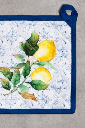 Рукавички для духовки Maison d&39 Hermine, Прихватки для каструль, 100 бавовна, термостійкі кухонні рукавички, рукавички для духовки (19 x 33 см) та прихватки для каструль (20 x 20 см) для приготування їжі, Morzine - Рукавички для духовки (19 x 33 см) та 