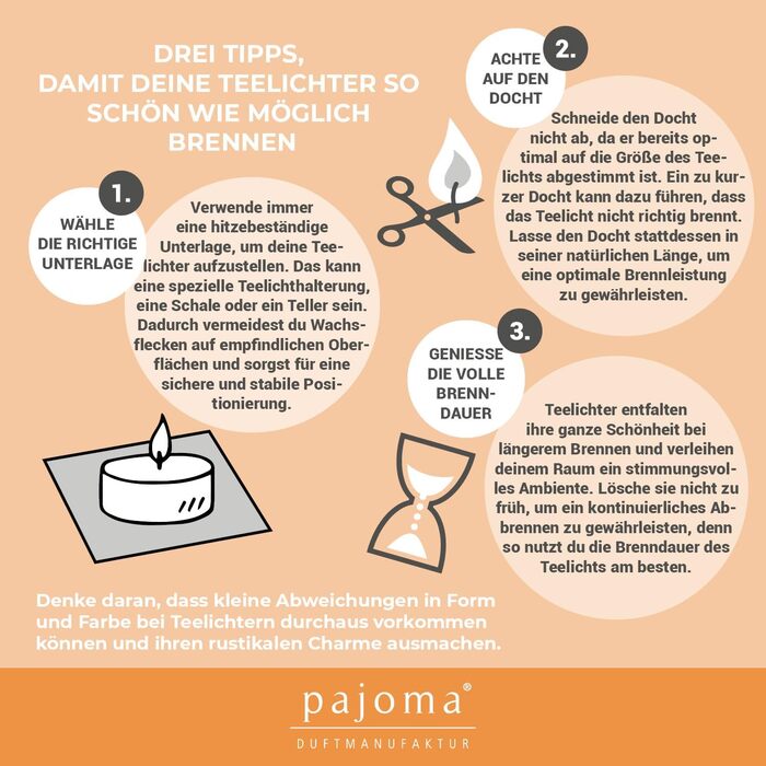 Чайні свічки 3 x 30 шт. ароматизовані pajoma