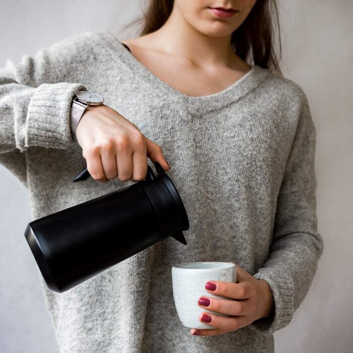 Термос-кавник 0,8 л нержавіюча сталь, чорний BOHORIA