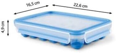 Набір контейнерів для зберігання продуктів EMSA Clip & Close, прямокутні, 5 x 0,8 л, коробки для зберігання, 100 герметичні, придатні для миття в посудомийній машині, морозильної камери та мікрохвильової печі, прозорі, сині, зроблені в Німеччині, N10307 (