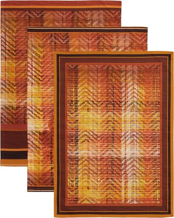 Набір з 3 багатоцільових кухонних рушників Maison d&39 Hermine Rural Christmas, 100 бавовна Барні рушники День подяки/Різдво (50 см x 70 см) (11 - Шотландська шотландка)