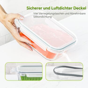 Набір скляні контейнери з кришками, 3 предмети, TUSEASY