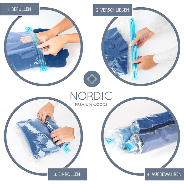 Вакуумні пакети 10 пакетів 35 x 50/40 x 60/50 x 70 см NORDIC