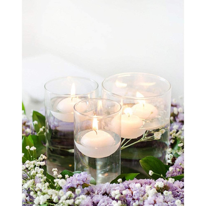 Плаваючі свічки 50 шт. плаваючі свічки Ø 40 мм (рожеве золото) (білі)