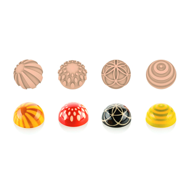 CHOCO STAMP A & SEMISFERA 01 Набір штампів для декорування шоколаду + форма для шоколаду  CH013 SEMI