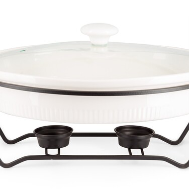 Марміт овальний Fissman 31x25,5x6,5 см / 2,1 л фарфор (14160)