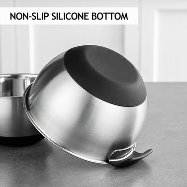 Набір мисок з нержавіючої сталі, 5 предметів з кришкою, миска для змішування з 3 терками, 5 л 3 л 2 л 1,5 л 1,5 л 1 л Velaze