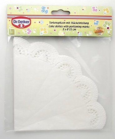 Набір паперових одноразових декоративних серветок під торт 8 шт Back - Helfer Dr. Oetker