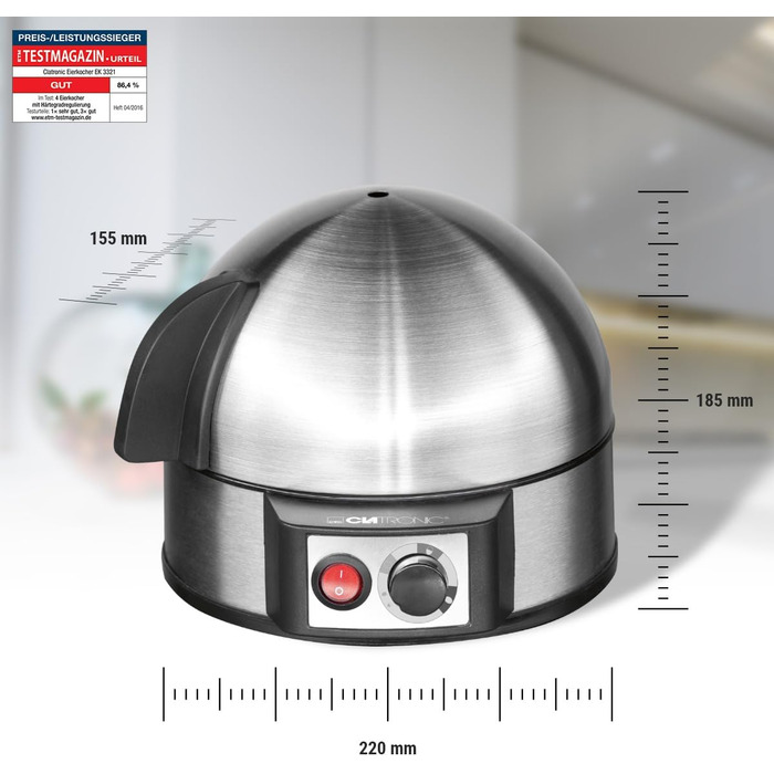 Електрична яйцеварка - 7 яєць, 400 Вт Clatronic