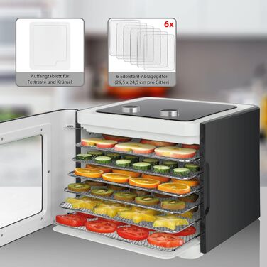 Дегідратор на 6 полиць, 450 Вт, чорний Clatronic