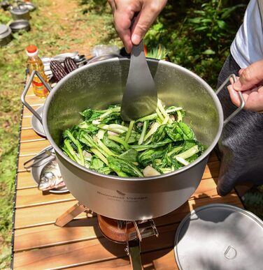 Кемпінгова каструля з кришкою та складною ручкою 5000 мл. iBasingo
