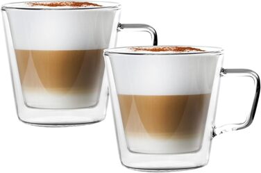 Консимо. Кофейные бокалы с двойными стенками Бокалы для коктейлей Стаканы для воды Стакан для чая Чашка для чая - Прозрачный набор из 2 шт. (Diva, 250 мл)
