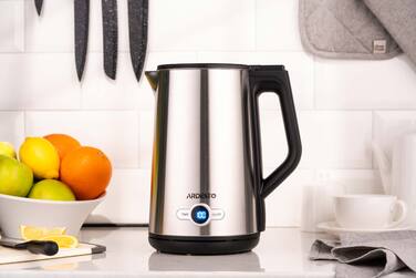 ARDESTO Електрочайник EKL-X52E/1.7 л/2200 Вт/подвійні стінки/LED дисплей/7 темп. режими/Strix контроль/нержавіюча сталь
