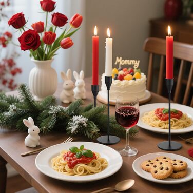 Елементний металевий свічник, 33/28/23 см, тривимірний свічник-конус, елегантний свічник-конус у ретро-стилі для весіль, вечерь при свічках, вечірок, днів народження, домашнього декору (чорний), 6-