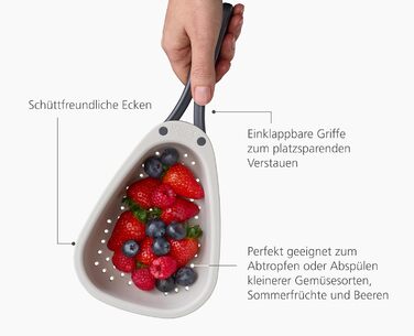 Друшляк зі складними ручками, маленький Droplet Joseph Joseph