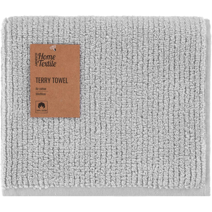 Полотенце махровое Ardesto Air, 50х90см, 100% хлопок, серый