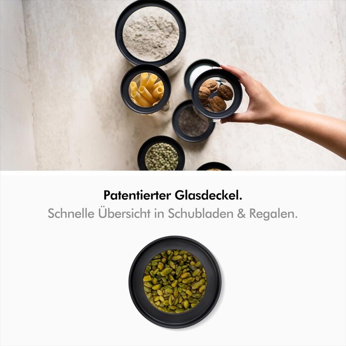 Ємності для зберігання продуктів 1200 мл з прозорими кришками, набір 3 предмети, KIVY