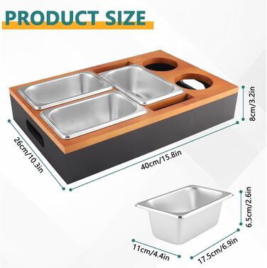 Снек-бокс з 3 мисками для снеків, 2 підставками для чашок та тримачем для мобільного телефону, чорний Foydream