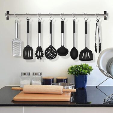 Набор кухонной утвари Herogo из 30 предметов с держателем, набор силиконовой кухонной утвари с ручкой из нержавеющей стали, жаропрочная кухонная утварь, можно мыть в посудомоечной машине, черный