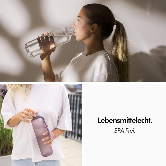 Пляшка для води 1,5 л тританова, кремова прозора KIVY