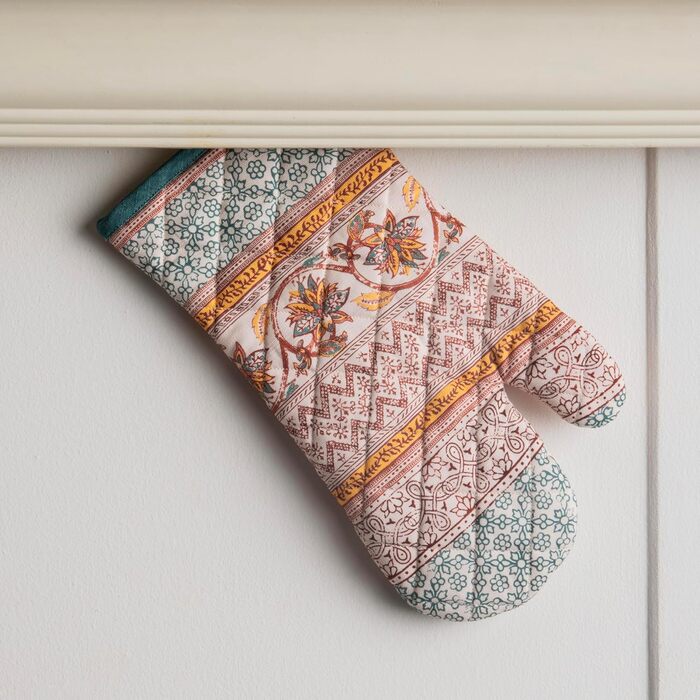 Рукавички для духовки, прихватки для каструль Maison d&39 Hermine, 100 бавовна, термостійкі кухонні рукавички, рукавички для духовки (19 x 33 см) та прихватки для каструль (20 x 20 см) для приготування їжі, Морзін - Рукавички для духовки (19 x 33 см) та п