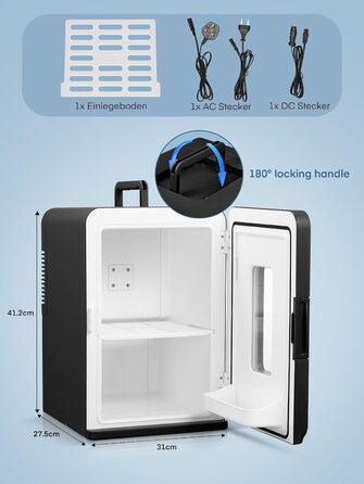 Міні-холодильник з функцією охолодження 15 л чорний FOHERE