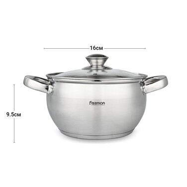Каструля зі скляною кришкою 16 см 1,9 л PRIME Fissman