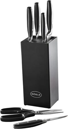 Набор ножей с деревянным блоком, 7 предметов, черный Cuisine Rosle