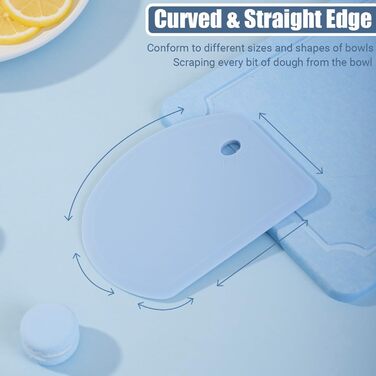 Гнучкий силіконовий скребок для тіста 15,2 х 11 см синій Lazymi