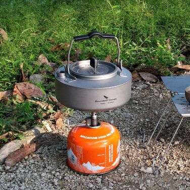 Титановий чайник для кемпінгу 700 мл. зі складною ручкою iBasingo