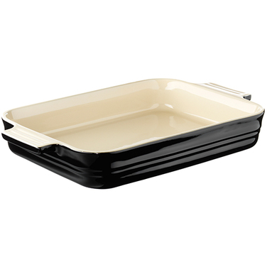 Блюдо прямокутне 26 см, чорне глянсове Le Creuset