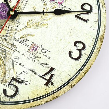 Безшумний настінний годинник 30 см (Ейфелева вежа) Lafocuse