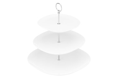 ARDESTO Блюдо 3-х ярусное, 32х32см, фарфор, белый