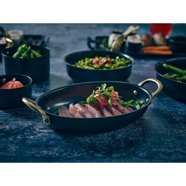 Сковорода для подачи 18.5*13.5 см, 500 мл, овальная, металлическая, Black Vintage Steel, GenWare